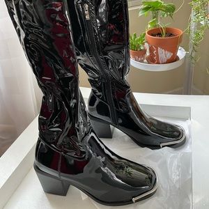 Girlfriend chunky block heel- over the knee